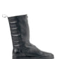 LOCO ONE REVOLUTION COLLECTION.  BOOTS NOIR.  Made with Genuine Cow Leather (Napa Plena Flor). The front of these boots are made with black leather and a black zipper. The back part of the boot has comfortable padding featuring a wrinkle texture of the leather. The lining of the boot is made with soft black leather. The soles are made of black rubber. 