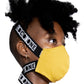 LOCO ONE REBOOT COLLECTION.  MASKA CHANGE YELLOW.  The Avant-garde LOCO ONE MASKA CHANGE in yellow is made of two layers of stretchy, soft COTTON. Adjustable woven straps on the neck with a plastic buckle for a better fit. You can wash it with soap and water in the comfort of your home every day to keep it nice and clean. The CDC recommends wearing face coverings in public places.